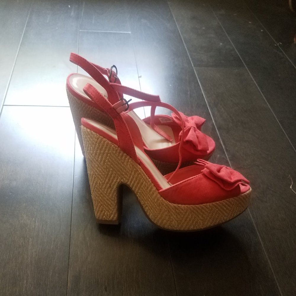 Call It Spring Bow Heeled Sandal Carmen Miranda